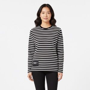 Marc Jacobs The Striped Long Sleeve T-shirt Black and White